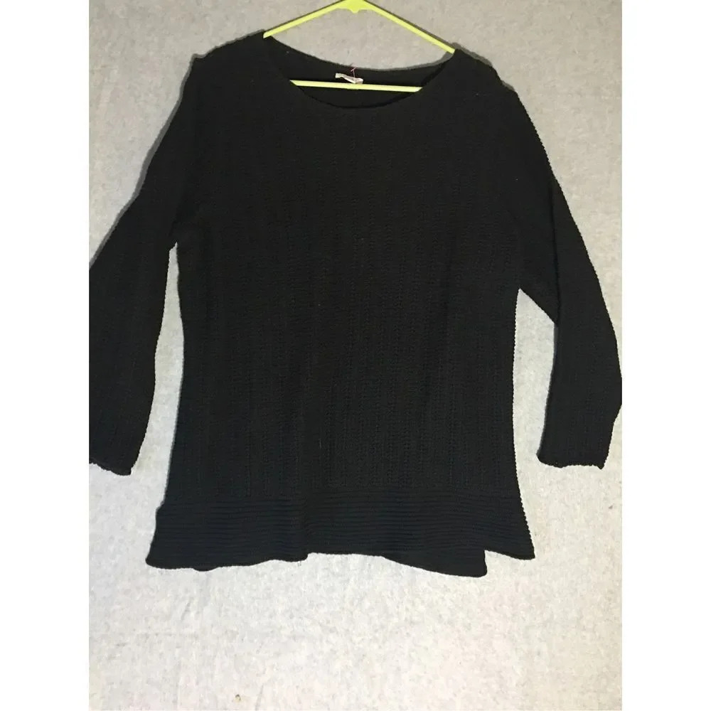 Womens J Jill sweater Size XL Black Chunky Knit Casual Cute Winter Trendy